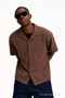 Men's Summer Oversized Brown Linen Shirt - 2