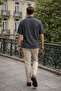 Men's Trend Relax Fit Black Linen Shirt - 6