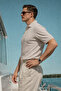Men's Casual Comfortable Stone Polo Collar T-Shirt - 4