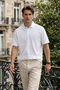 Men's Elite Comfort White Polo Neck T-Shirt - 3