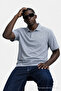 Men's Summer Loose Fit M.Gray Polo Collar T-Shirt - 3
