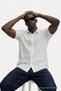 Men's Short Sleeve Basic White Relaxed Shirt - 6