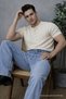 Men's Blue Baggy Jeans with Elastic Waist - 5