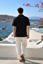 Men's Cotton Pack Short Sleeve Black Polo Neck T-Shirt - 6