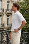 Men's Elite Comfort White Polo Neck T-Shirt - 4