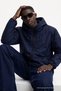 Men's Trend Zippered Navy Blue Raincoat & Windbreaker - 5