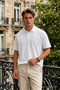 Men's Elite Comfort White Polo Neck T-Shirt