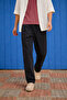 Men's Trend Premium Loose Black Linen Trousers - 3