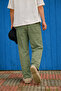Men's Trend Premium Loose Green Linen Trousers - 6