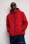 Men's Trend Zippered Red Raincoat & Windbreaker - 4