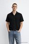 Men's Patterned Stretchy Cotton Pack Black Loose Fit Shirts - 5