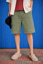 Men's Premium Green Linen Shorts with Plenty of Cargo Pockets
