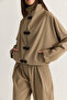 Women's Mink Accessory Detailed Zippered High Collar Lined Jacket Palazzo Trousers Set 2826 60286501 - 5