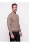 Mink Crew Neck Micro Patterned Men's Knitwear Sweater - 2