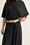 Women's Black Degaje Collar Blouse Asymmetrical Layered Skirt Set Dt261024 60286516 - 6
