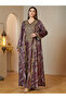 Multi-Color Embroidered V-Neck Maxi Jalabiya Dress - 4