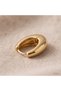 Gold Color Chunky Thick Stylish Hoop Earrings - 2