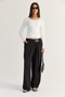 Women's Black High Waist Pleated Detailed Pocketed Loose Trousers Dp261061 60286502 - 3