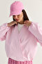 Women's Pink Double Breasted Collar Pocket Detailed Lined Elastic Wrap Closure Short Trench Coat 2845 60286507 - 3
