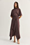 Women's Coffee Degaje Collar Blouse Asymmetrical Layered Skirt Set Dt261024 60286516 - 2
