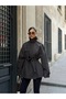 Half-Cape Buttoned Belted Trench Coat