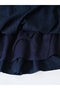Girls Navy Blue Embroidered Cold-Shoulder Midi Dress - 6