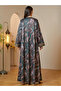 Multi-Color V-Neck Maxi Jalabiya With Gold Embroidery - 6