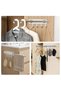 Extendable Wardrobe Rail 32-54 cm with 4 Adjustable Hooks Bracket & Screws Rustproof Chrome - 5