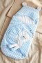 Luxury Embossed Welsoft Blue Teddy Bear Baby Swaddle - Hooded Soft Baby Sleeping Bag and Blanket - 6