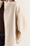 Women's Beige Oversize Stand Collar Zippered Raglan Sleeve A-Line Short Trench Coat 2100 60286511 - 7