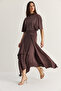 Women's Coffee Degaje Collar Blouse Asymmetrical Layered Skirt Set Dt261024 60286516 - 3