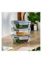 Glass Storage Container Set Glass 600 ml Square Set of 3 - 5