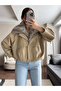 Fur Bomber Zippered Trench Coat - 2