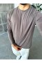 Washable Modal Fabric Basic Sweat m Brown - 3