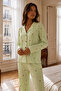 Women's Polka Dot Top and Bottom Green Pajama Set - 6
