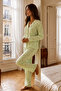 Women's Polka Dot Top and Bottom Green Pajama Set - 5
