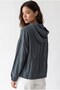 2237 Stoned Adjustable Drawstring Hooded Zippered Jacket Smoked - 7