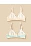 Senior Girls Blue And Yellow Ditsy Print Padded Bras 2 Piece - 4