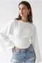 2238 Corset Detailed Spanish Sleeve Blouse White - 4