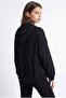 2237 Stoned Adjustable Drawstring Hooded Zippered Jacket Black - 5