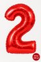 2 Years Old 40 Inch Red Number Foil Balloon 100 cm Age Balloon 1 Meter - 2