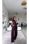Modal Premium Suit with Plum Garnish and Stripes - 2