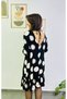V-Cut Back, Tie-Up Hem, Colored Belt Detail, Polka Dot Dress - 4