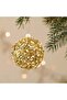 Luxurious Christmas Ball Ornaments, Gold Sequined with Pearl Accents, 4.25 Inch Shatterproof Tree Decorations, 4 Piece Set - 2