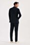 Navy Blue Comfort Fit Elastic Waist Flexible Sports Jogger Pants - 2