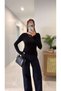 Dlvin Cosse Black Boat Neck Long Sleeve Knitwear - 3
