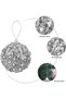 Luxurious Christmas Tree Ball Ornaments, Silver Sequined Pearl Design, 4.25 Inch Shatterproof Decorative Balls, 4 Pack Set for Holiday and Wedding Decor - 6