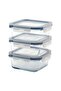 Glass Storage Container Set Glass 600 ml Square Set of 3