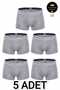 5-Pack Gray Cotton Lycra Sports Men's Boxer Set - Flexible Comfortable Underwear - Custom Made Sleep Band with Gift