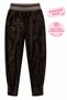 Plus Size Women's Velvet Textured Pants with Striped Waist and Buttoned Leg Detail - 2